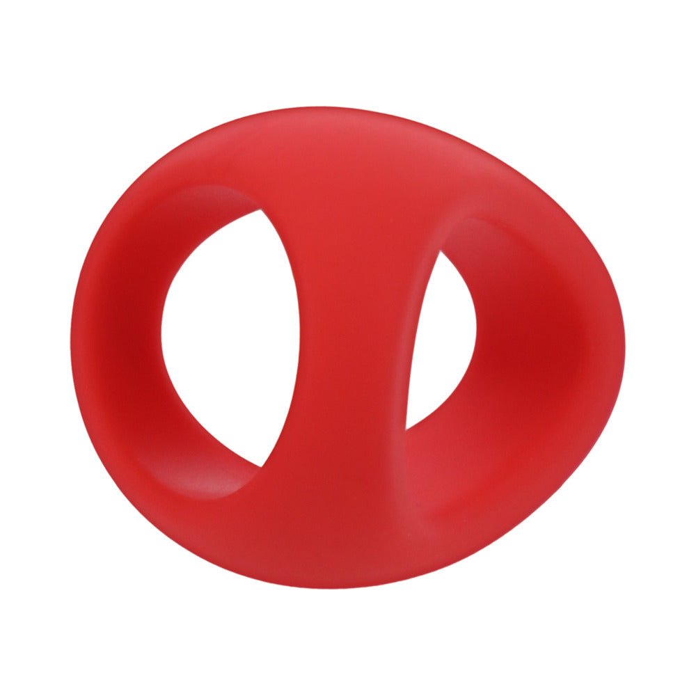 Tantus Stirrup C-Ring Cock and Ball Sling Crimson - Image 5