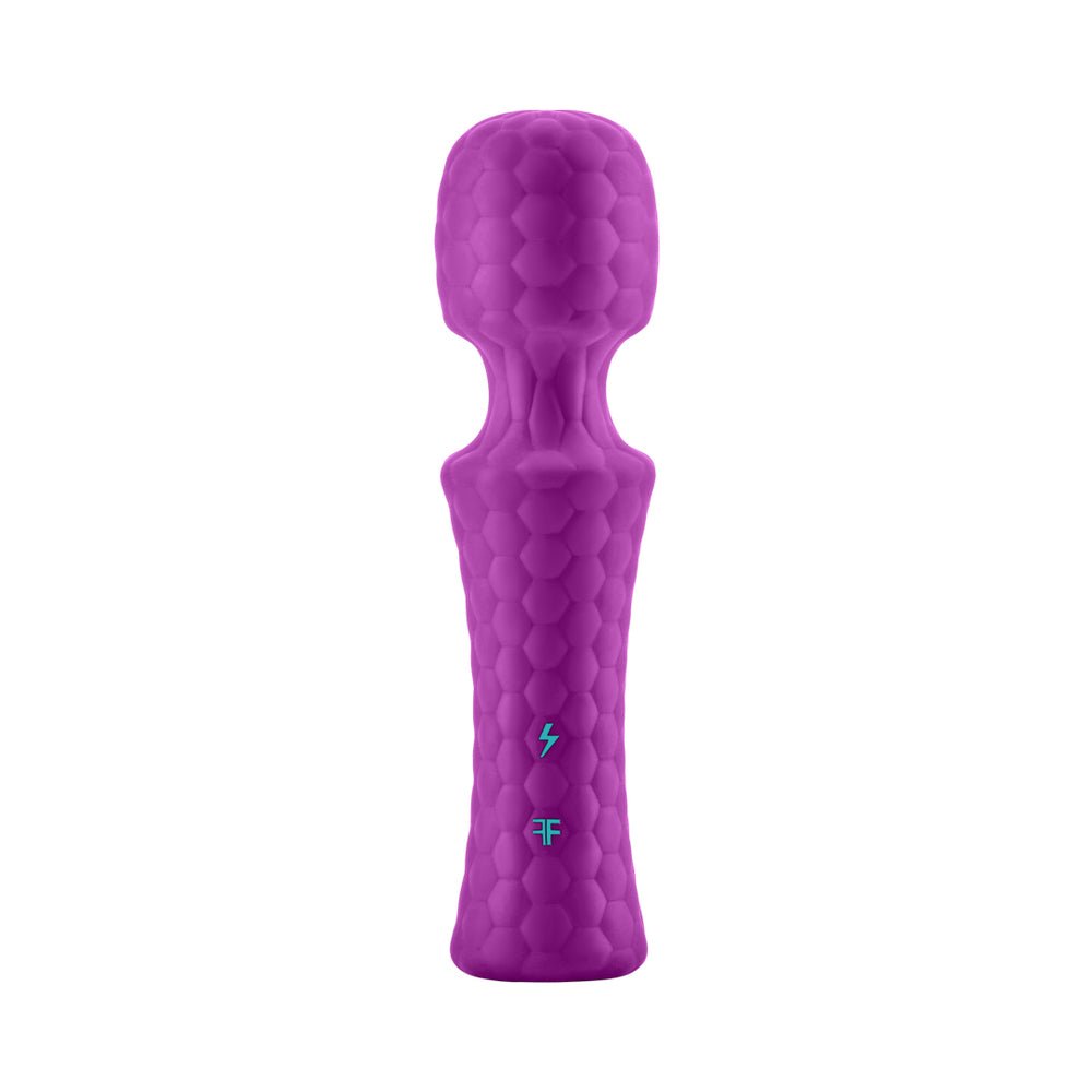FemmeFunn Ultra Wand Mini Rechargeable Flexible Textured Silicone Vibrator Purple - Image 2