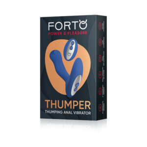 Alternative view of Forto Thumper Rechargeable Remote-Controlled Silicone Thumping Anal Vibrator Blue