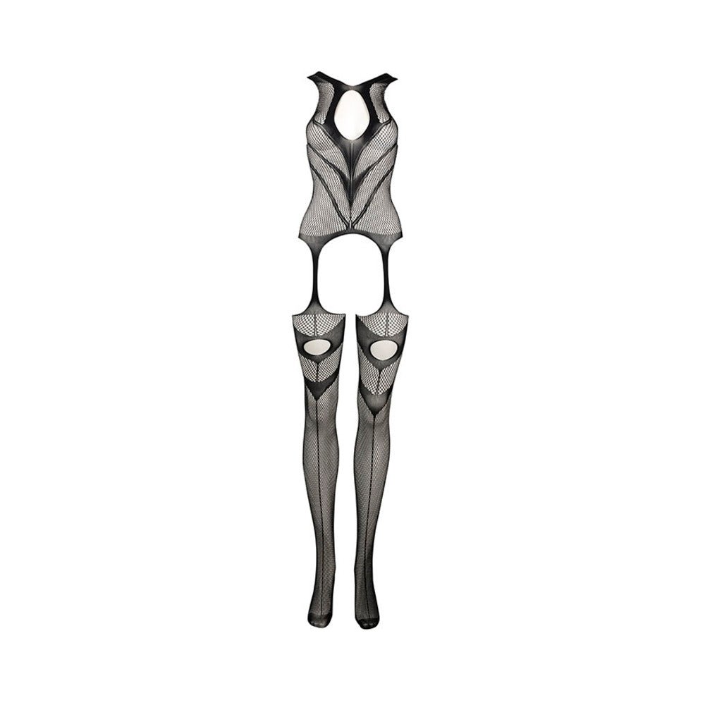 Le Desir Suspender Bodystocking Black O/S - Image 5
