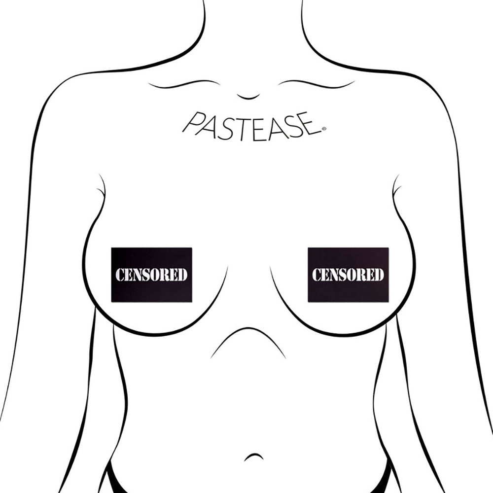 Pastease Censored: Black Censor Bars Nipple Pasties - Image 4