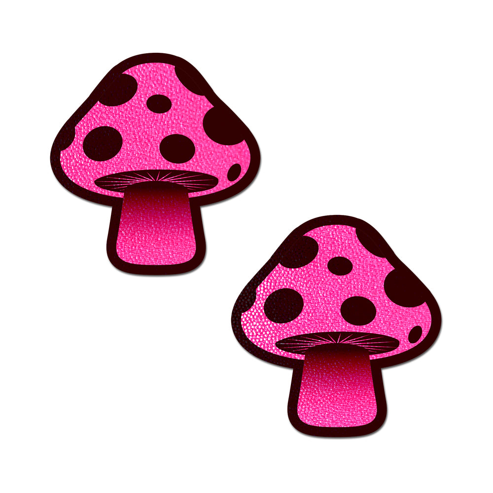 Pastease Mushroom: Neon Pink Shroom Nipple Pasties - Image 2