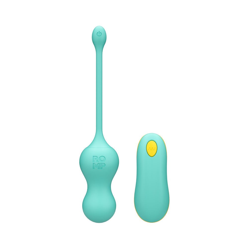 ROMP Cello Rechargeable Remote-Controlled Silicone G-Spot Egg Vibrator Light Teal - Image 2