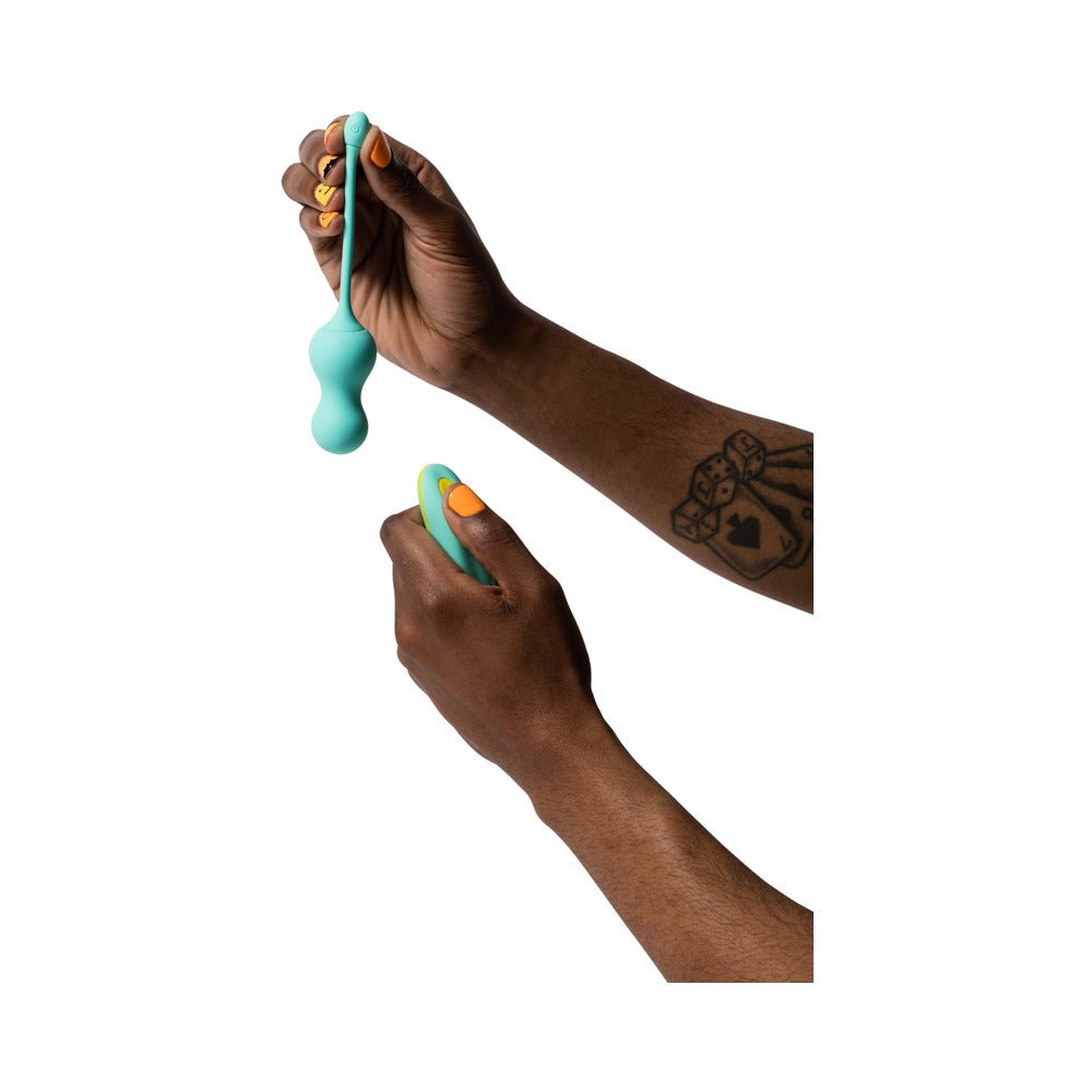 ROMP Cello Rechargeable Remote-Controlled Silicone G-Spot Egg Vibrator Light Teal - Image 7