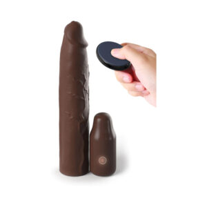 Alternative view of Fantasy X-tensions Elite 9 in. Silicone Mega Extension Sleeve 3 in. Vibrating Brown