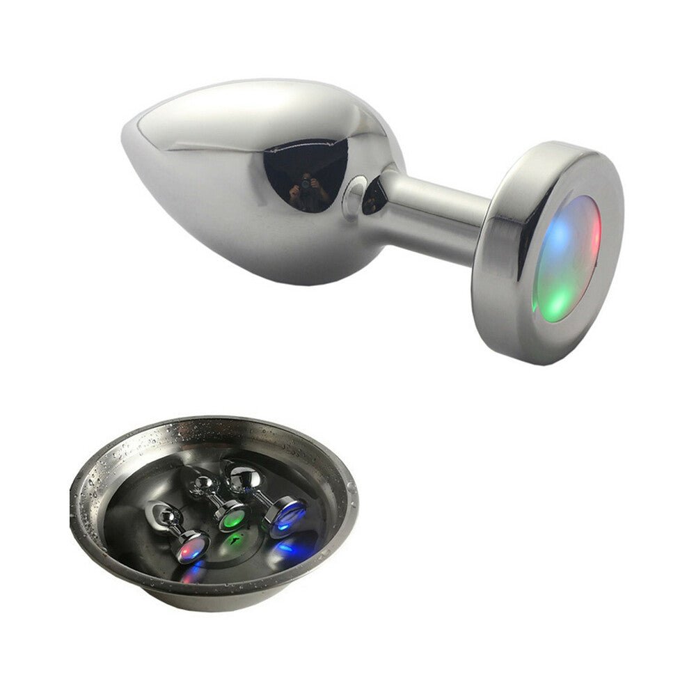 Ple''sur 3-Setting LED Light-Up Metal Anal Plug Small - Image 3