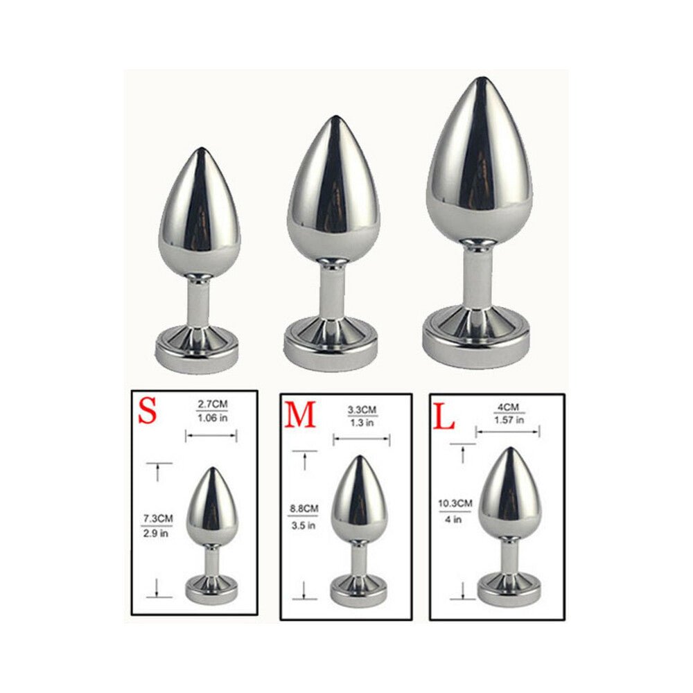 Ple''sur 3-Setting LED Light-Up Metal Anal Plug Small - Image 7