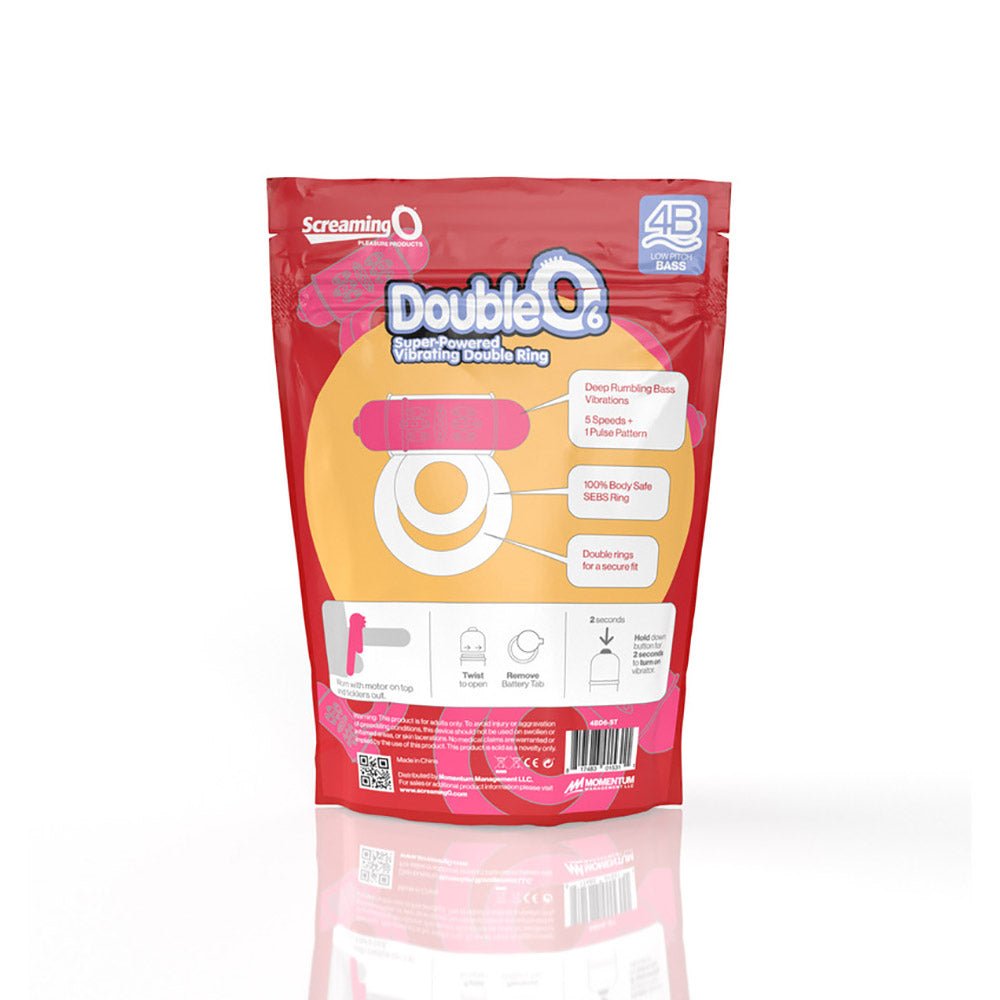 Screaming O 4B DoubleO 6 Vibrating Double Cockring Strawberry - Image 6