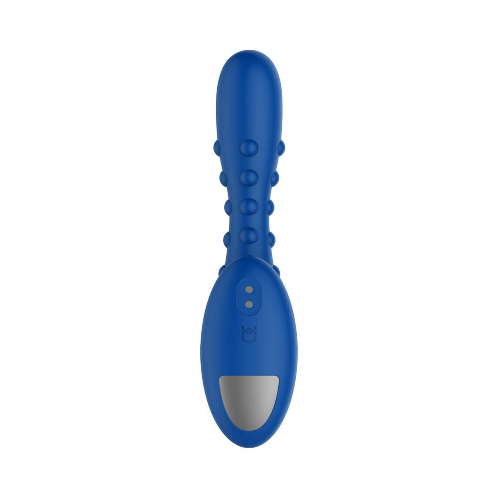 Forto Studded Pro Rechargeable Silicone Vibrating Anal Massager Blue - Image 6