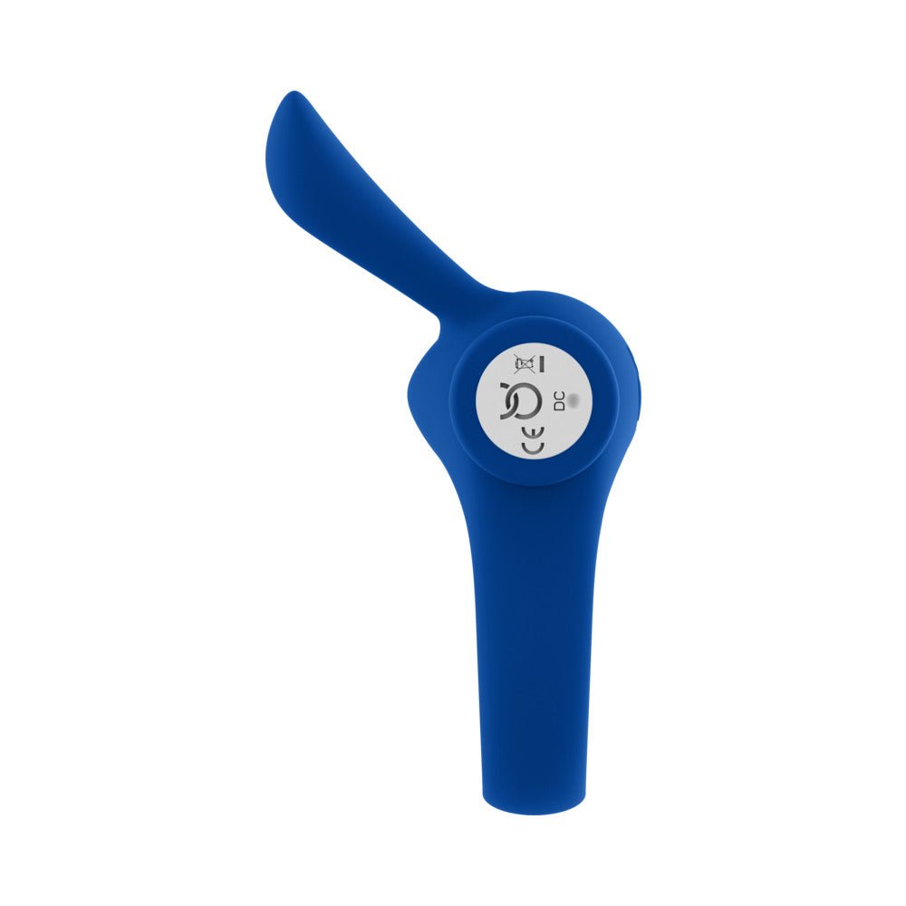 Forto Bunny Rechargeable Silicone Vibrating Cockring with Stimulating Ears Blue - Image 6