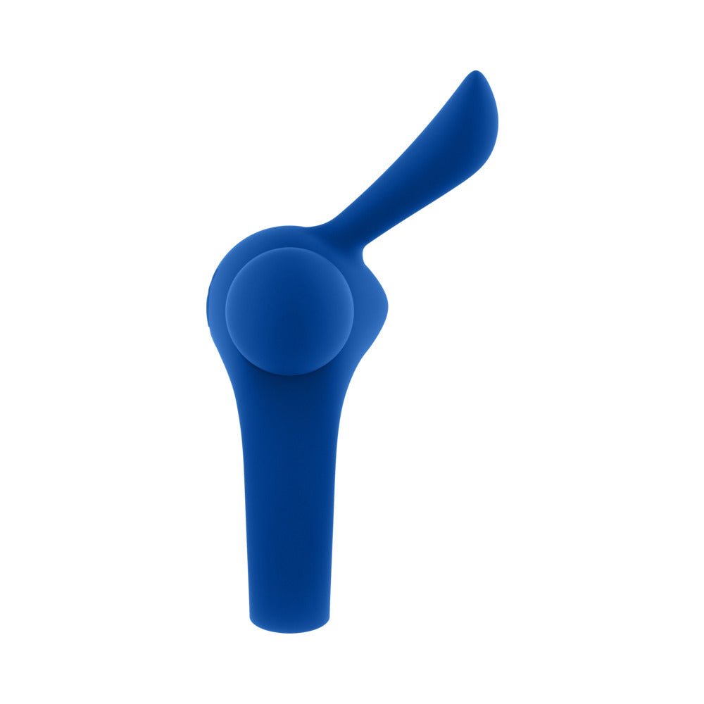 Forto Bunny Rechargeable Silicone Vibrating Cockring with Stimulating Ears Blue - Image 7