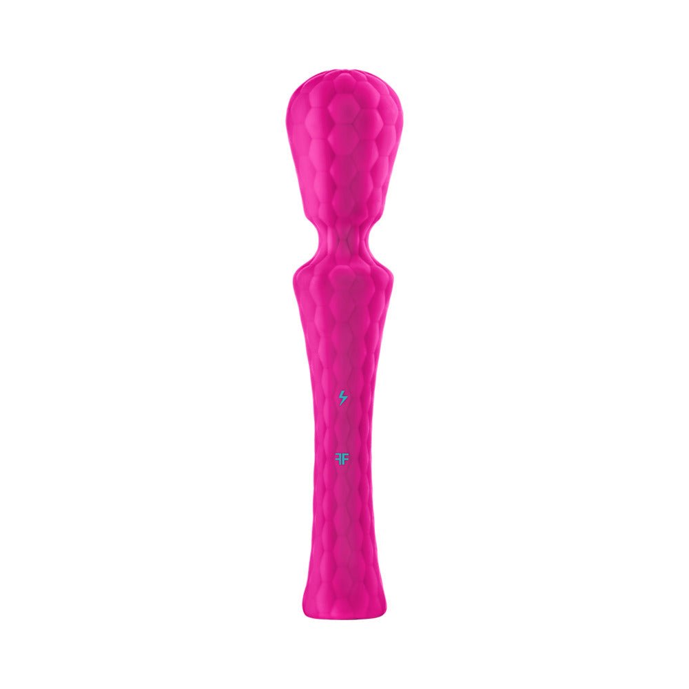 FemmeFunn Ultra Wand XL Rechargeable Flexible Textured Silicone Vibrator Pink - Image 2