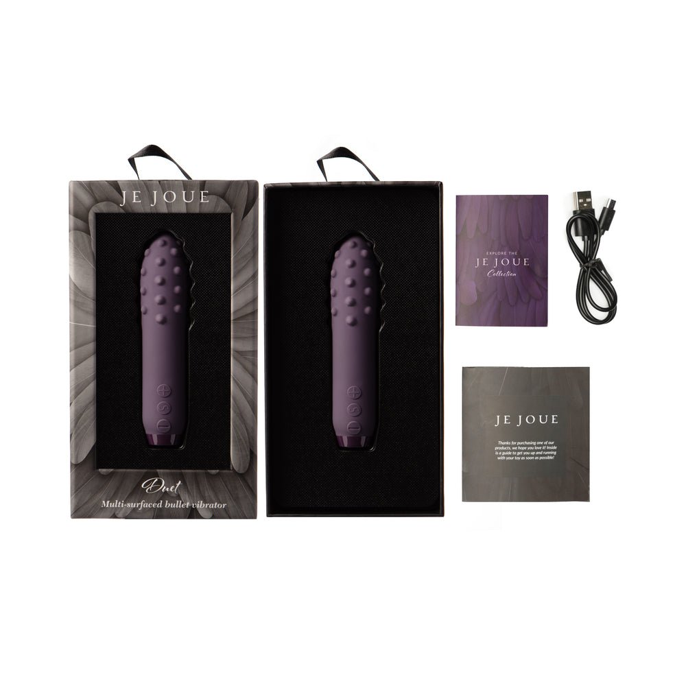 Je Joue Duet Rechargeable Silicone Multi-Surfaced Bullet Vibrator Purple - Image 6