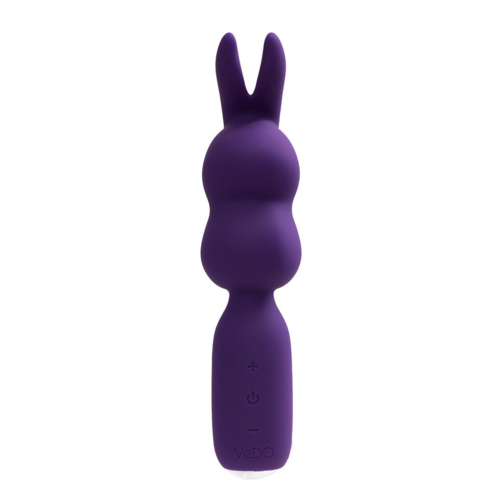 VeDO Hopper Bunny Rechargeable Silicone Mini Wand Vibrator Purple - Image 2