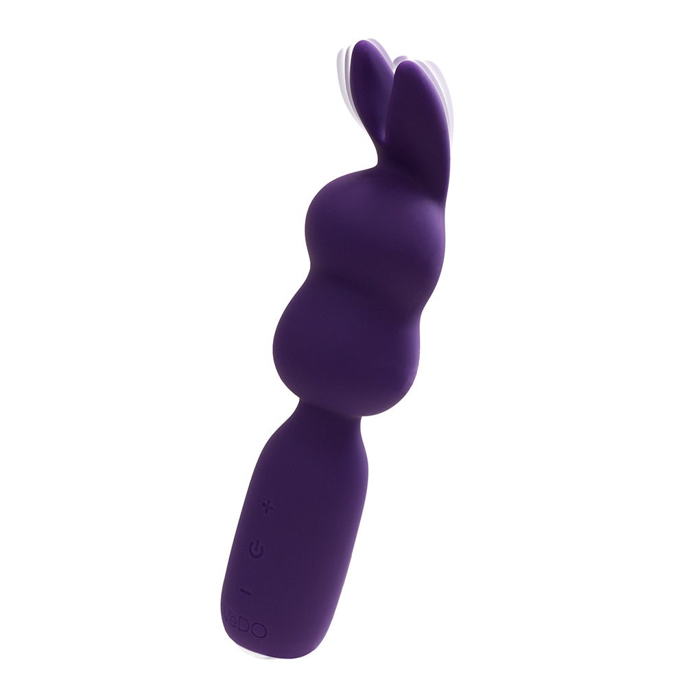 VeDO Hopper Bunny Rechargeable Silicone Mini Wand Vibrator Purple - Image 3