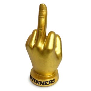 Alternative view of Golden F-U Finger Trophy