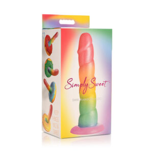 Alternative view of Simply Sweet Swirl 6.5 in. Silicone Dildo Rainbow