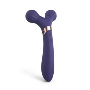 Alternative view of Love to Love Fireball Rechargeable Dual Ended Silicone Body Massager & Vibrator Midnight Indigo