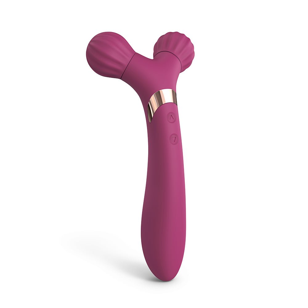 Love to Love Fireball Rechargeable Dual Ended Silicone Body Massager & Vibrator Plum Star - Image 2