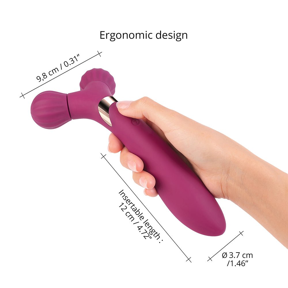 Love to Love Fireball Rechargeable Dual Ended Silicone Body Massager & Vibrator Plum Star - Image 4