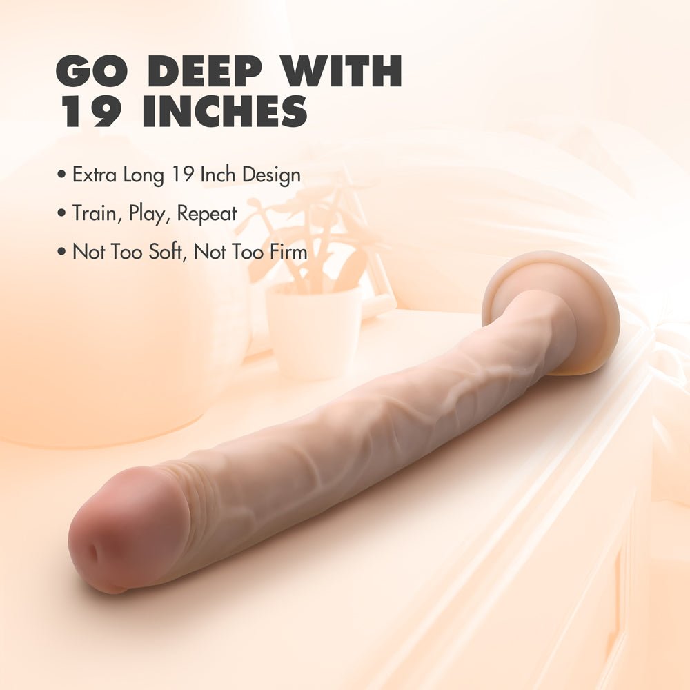 Dr. Skin 19 in. Dildo Beige - Image 8