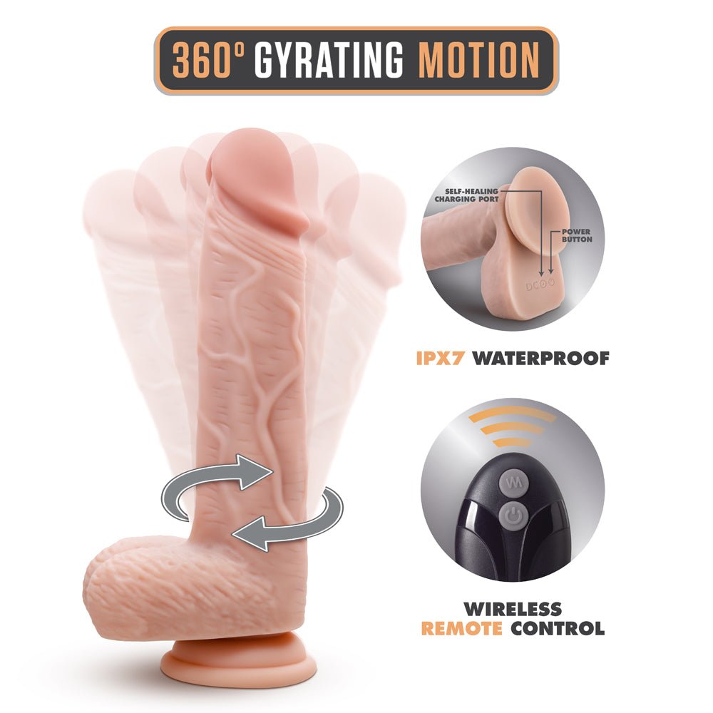 Dr. Skin Silicone Dr. Ethan 8.5 in. Gyrating Dildo with Remote Control Beige - Image 9