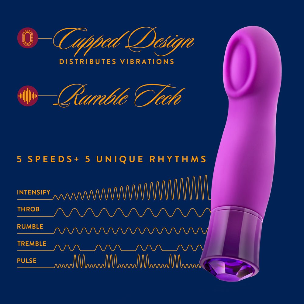 Blush Oh My Gem Charm Rechargeable Warming Silicone Cupped Vibrator Amethyst - Image 8