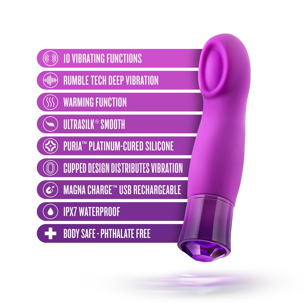 Blush Oh My Gem Charm Rechargeable Warming Silicone Cupped Vibrator Amethyst - Image 10