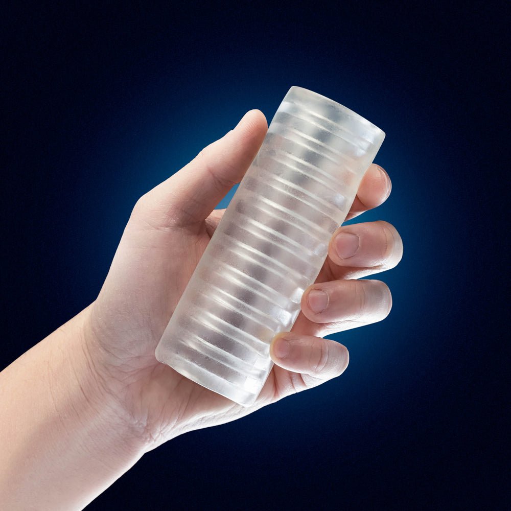 RIZE! Ribz Glow in the Dark Self-Lubricating Stroker Clear - Image 4