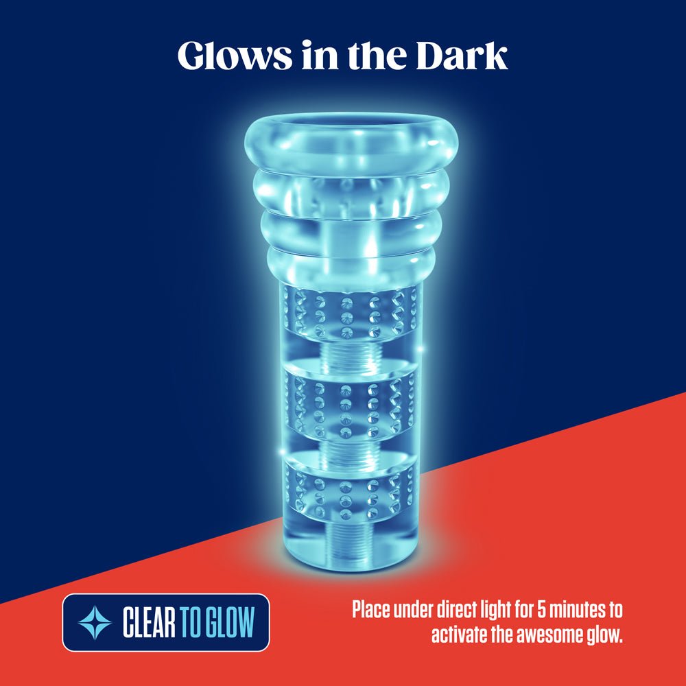 RIZE! Luz Glow in the Dark Self-Lubricating Stroker Clear - Image 5