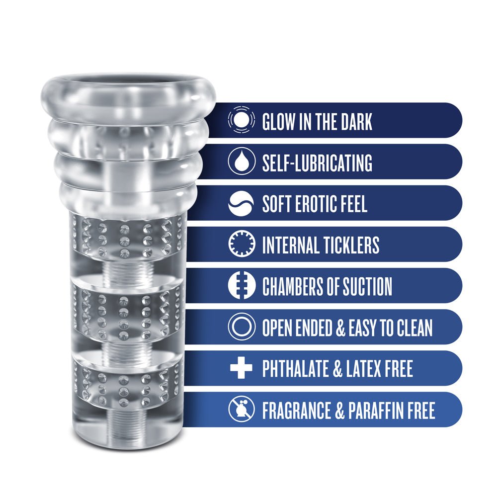 RIZE! Luz Glow in the Dark Self-Lubricating Stroker Clear - Image 9