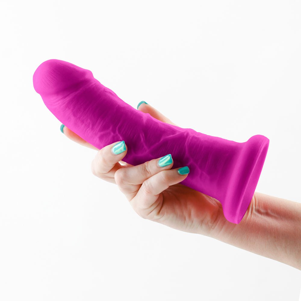 Colours Dual Density Girth 7 in. Dildo Purple - Image 3