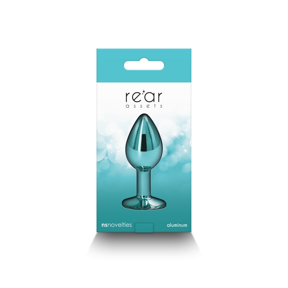 Rear Assets Metal Anal Plug Small Teal - Image 4
