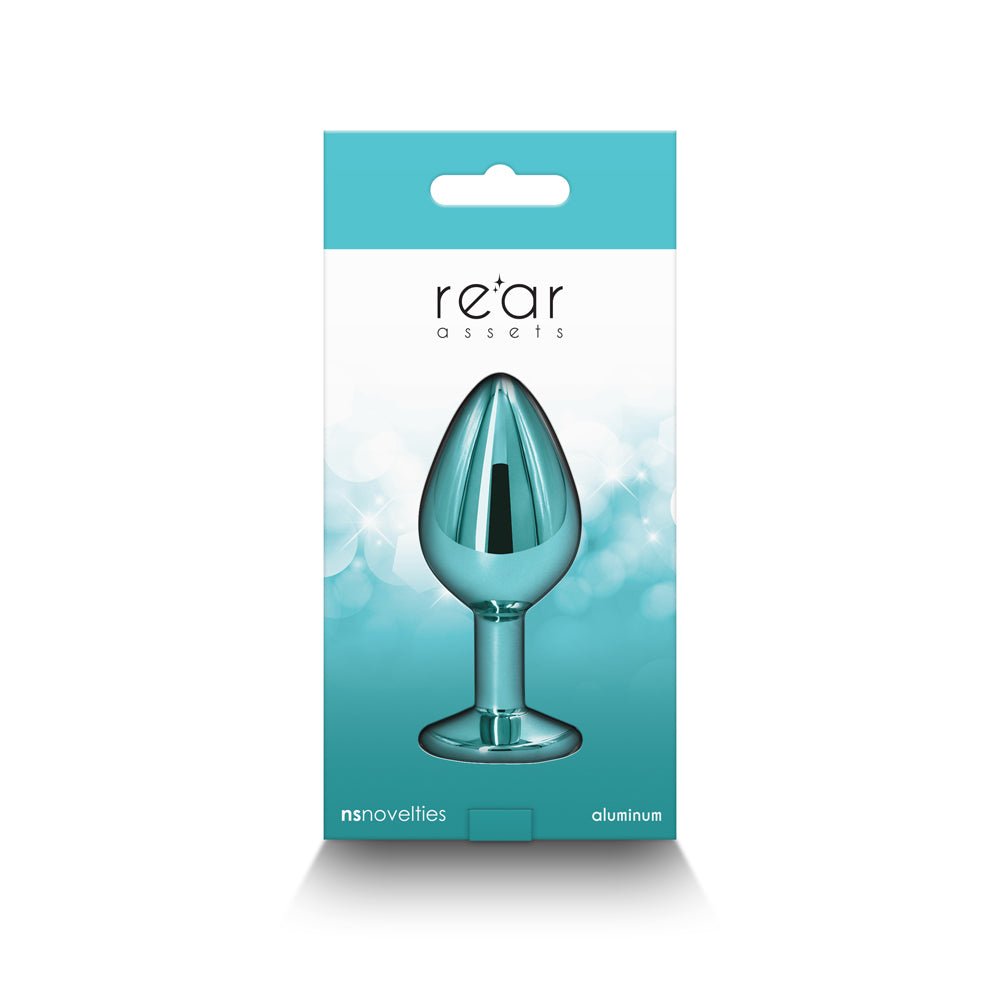Rear Assets Metal Anal Plug Medium Teal - Image 4