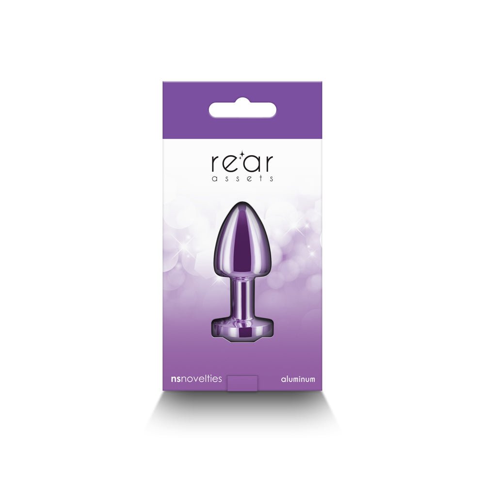 Rear Assets Petite Metal Anal Plug Purple - Image 4