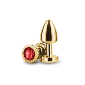 Alternative view of Rear Assets Petite Metal Anal Plug Gold/Red
