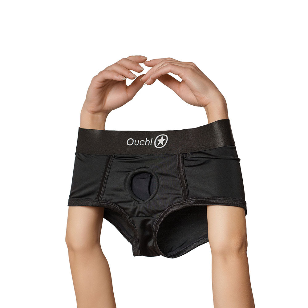 Ouch! Vibrating Strap-on Boxer Black XL/2XL - Image 4