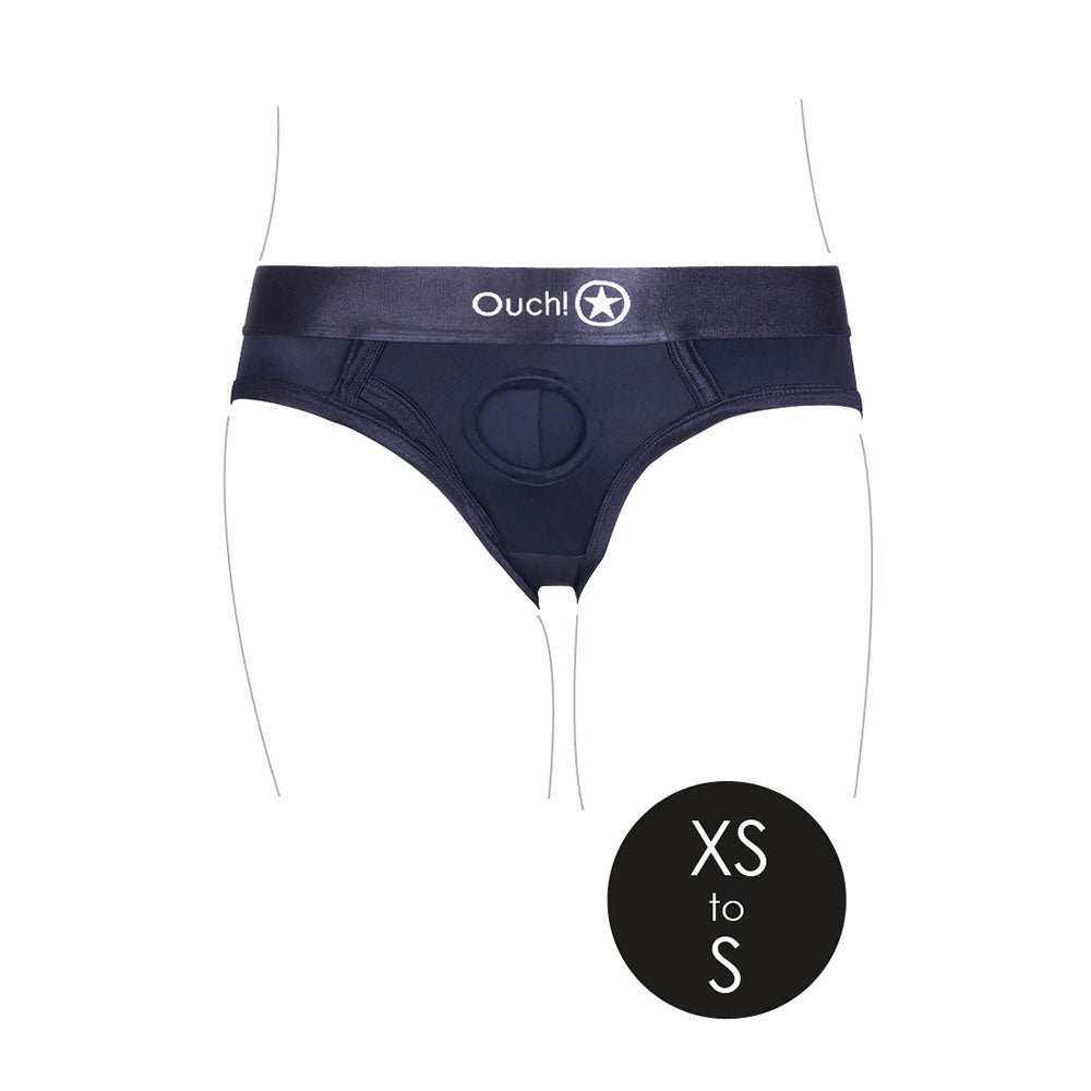 Ouch! Vibrating Strap-on High-cut Brief Black XS/S - Image 5