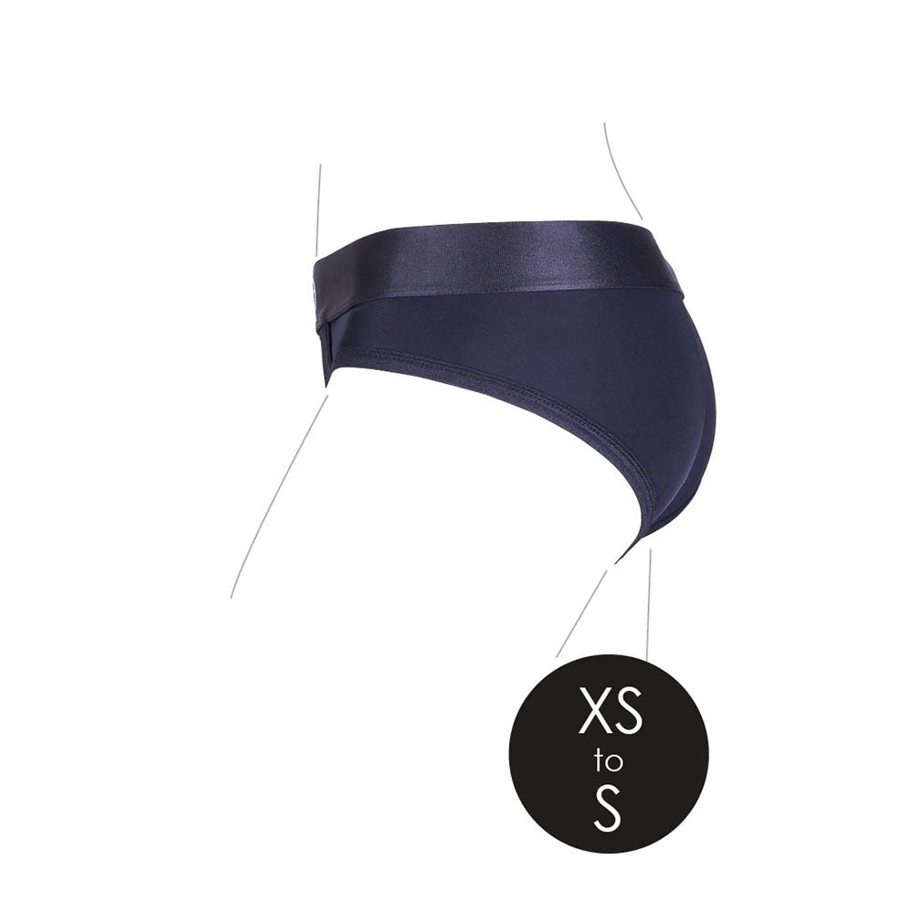 Ouch! Vibrating Strap-on High-cut Brief Black XS/S - Image 7