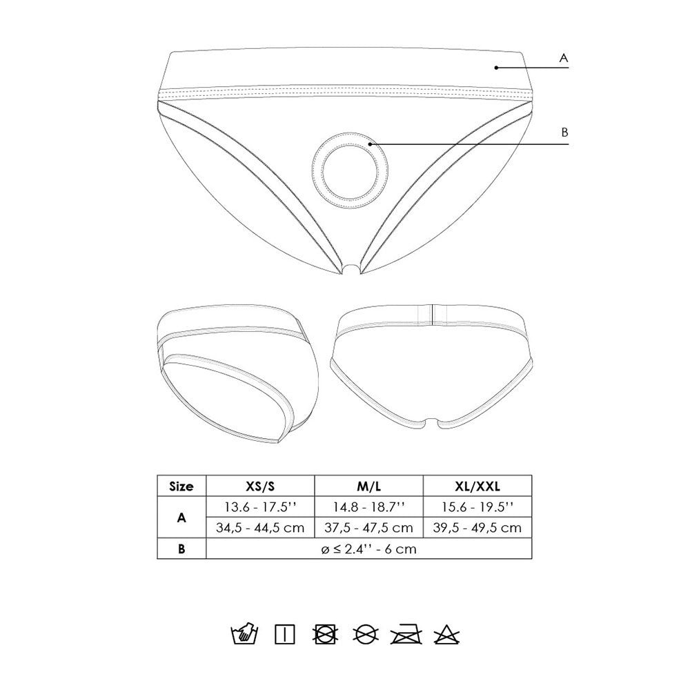 Ouch! Vibrating Strap-on High-cut Brief Black XS/S - Image 10