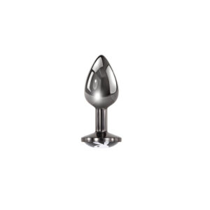 Alternative view of Playboy Tux Small Metal Anal Plug Hematite