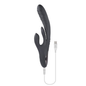 Playboy Rapid Rabbit Rechargeable Silicone Dual Stimulation Vibrator Black - Image 8