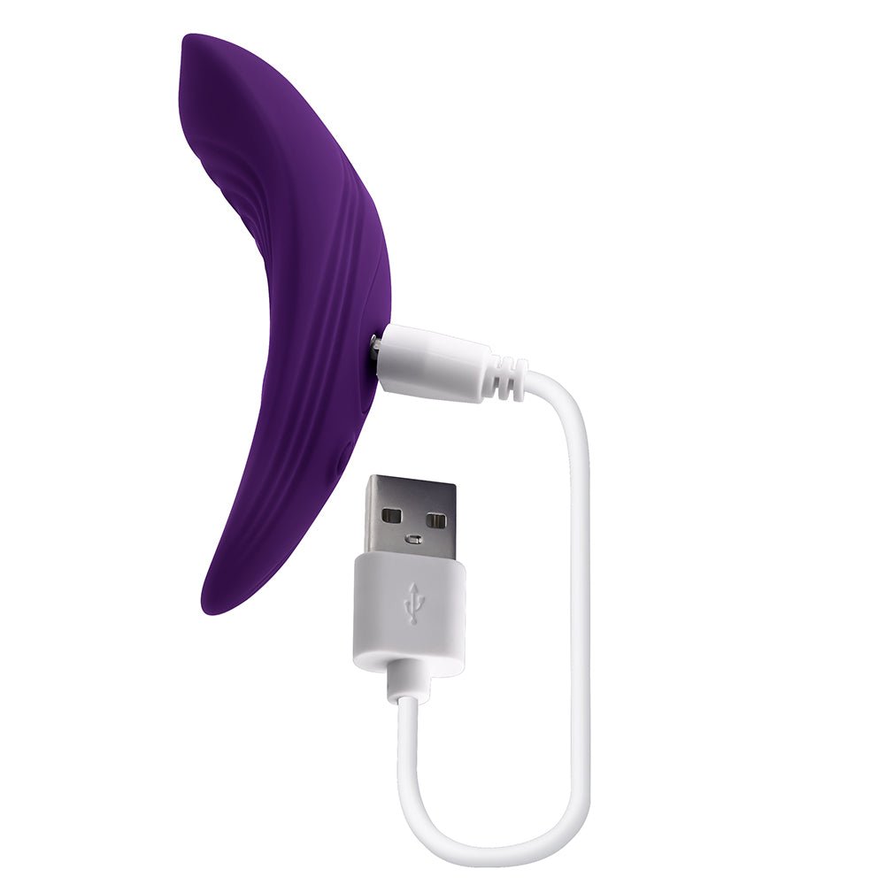 Playboy Our Little Secret Rechargeable Remote Controlled Silicone Underwear Vibrator Acai - Image 8