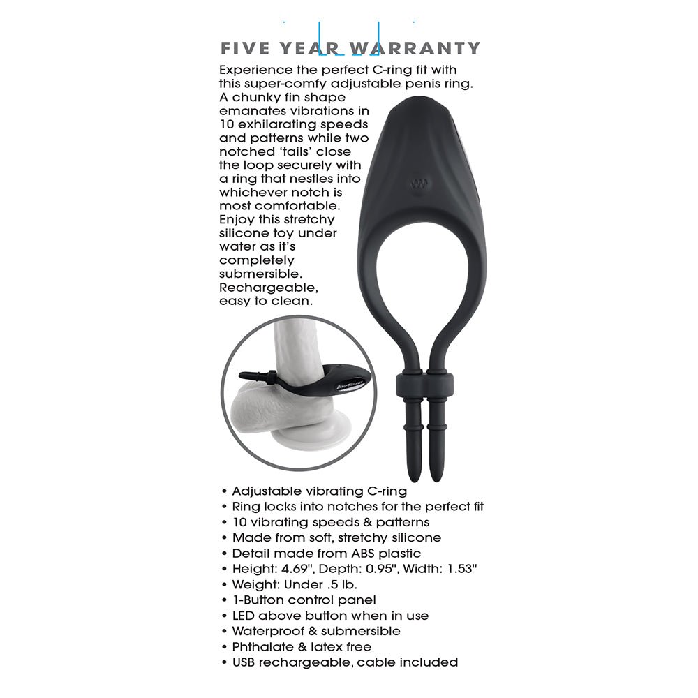 Zero Tolerance Perfect Fit Rechargeable Vibrating Silicone Lasso Cockring Black - Image 8