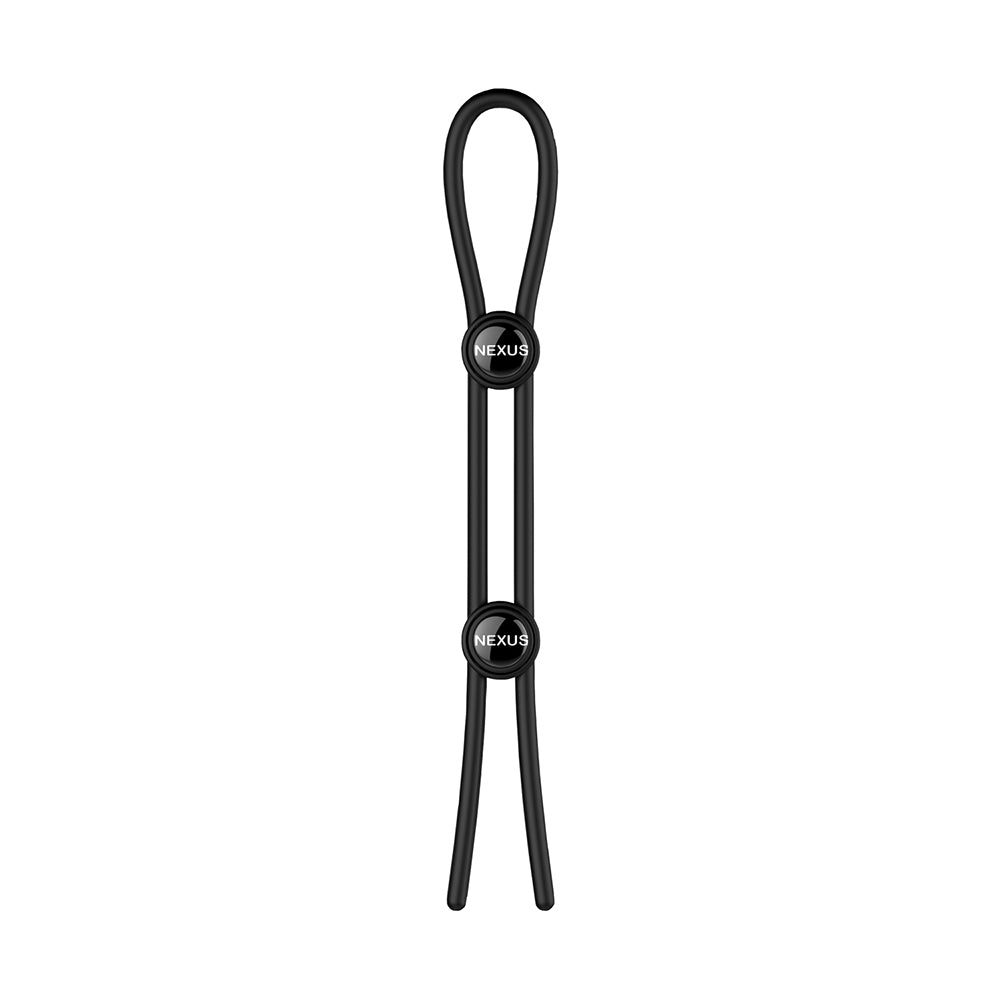 Nexus Forge Adjustable Silicone Cock and Ball Lasso Ring Black - Image 2