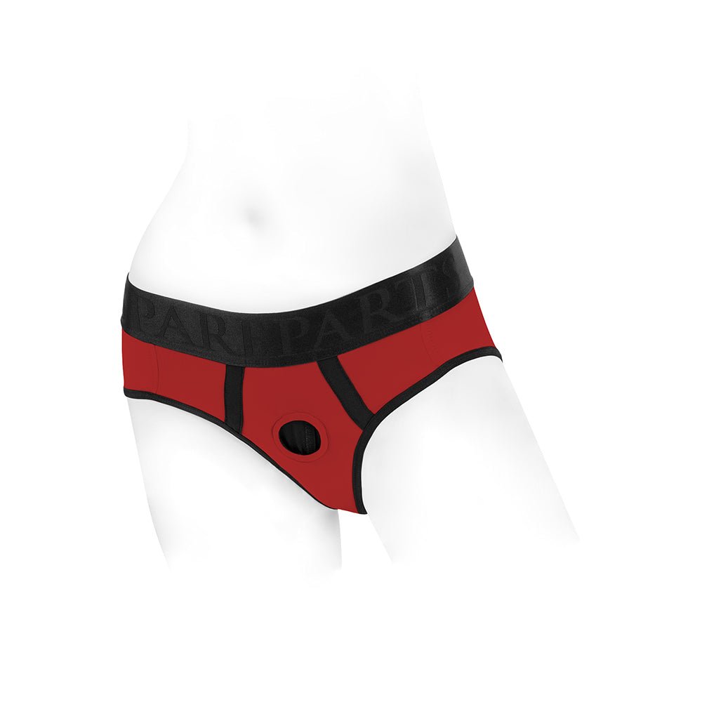 SpareParts Tomboi Nylon Briefs Harness Red/Black Size 2XL - Image 2