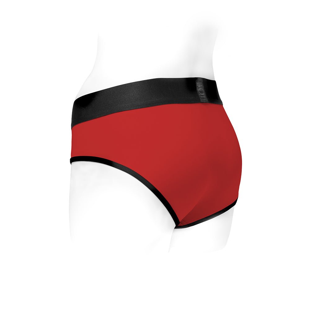 SpareParts Tomboi Nylon Briefs Harness Red/Black Size 2XL - Image 3