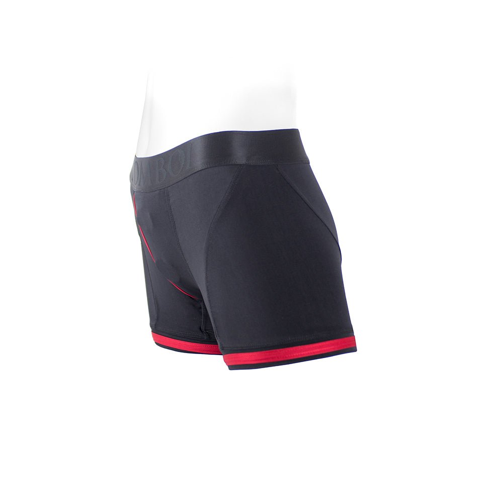 SpareParts Tomboii Nylon Boxer Briefs Harness Black/Red Size 2XL - Image 2