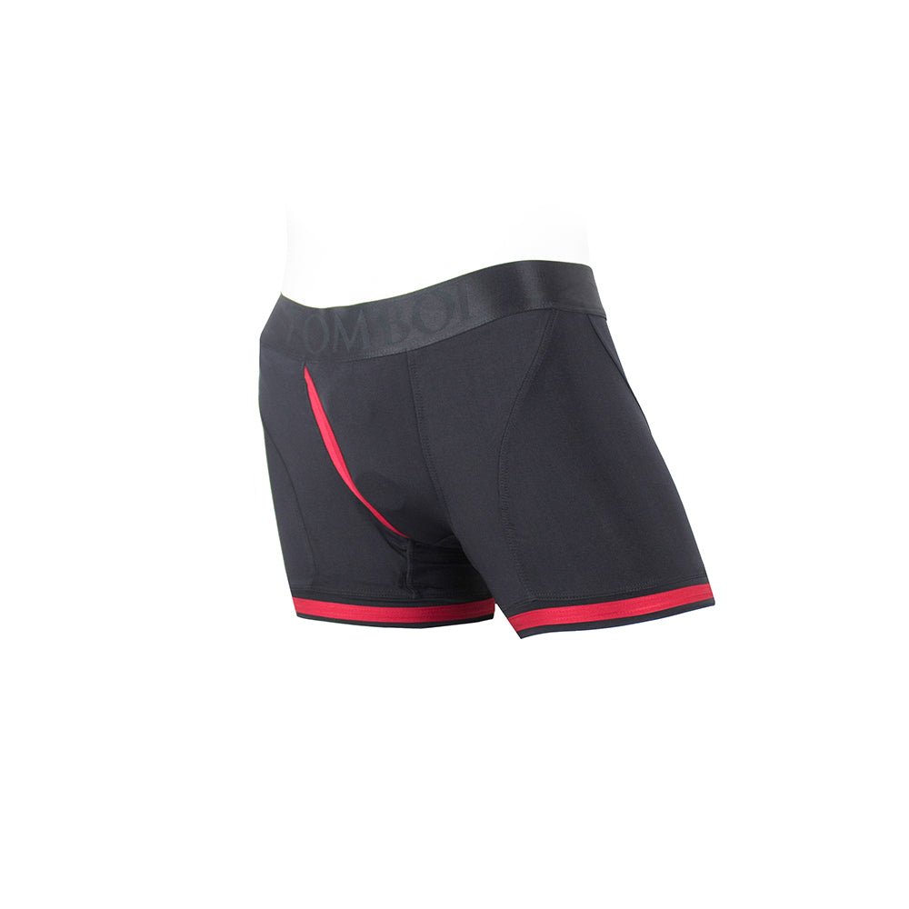 SpareParts Tomboii Nylon Boxer Briefs Harness Black/Red Size 2XL - Image 3