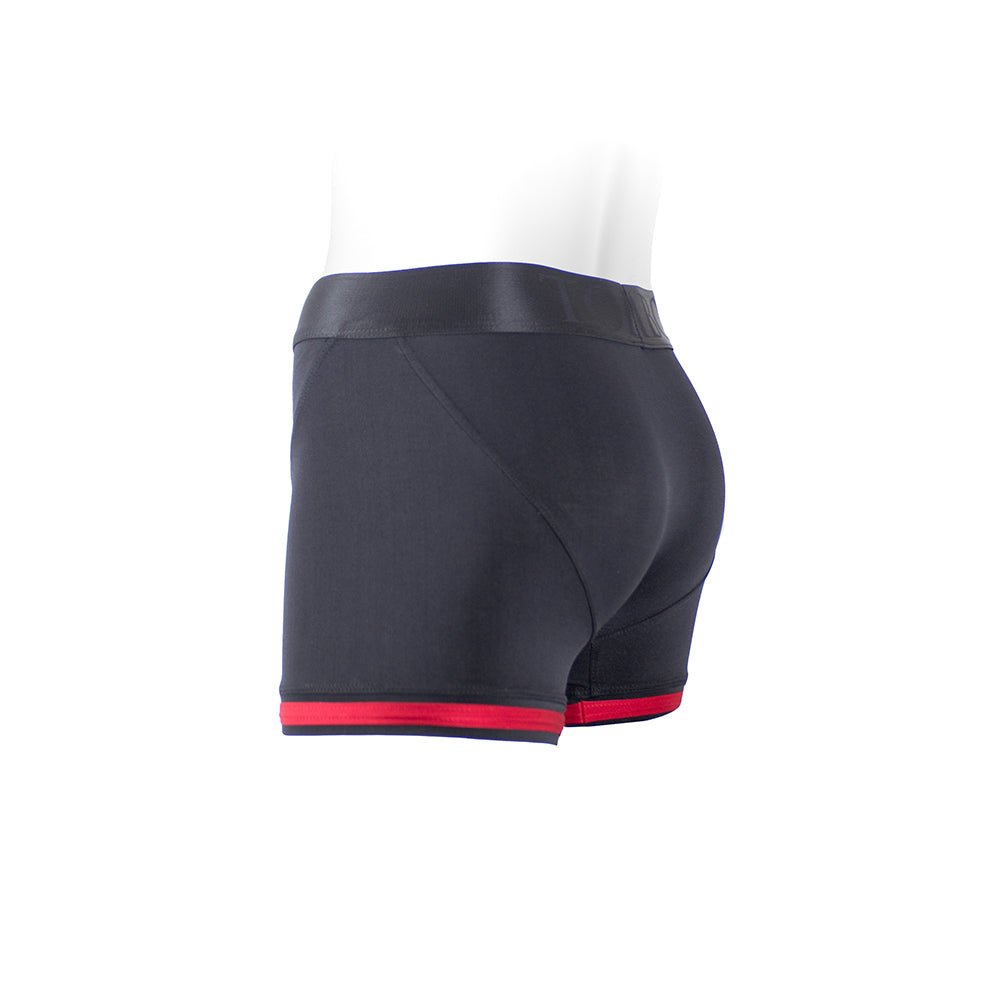 SpareParts Tomboii Nylon Boxer Briefs Harness Black/Red Size 2XL - Image 4